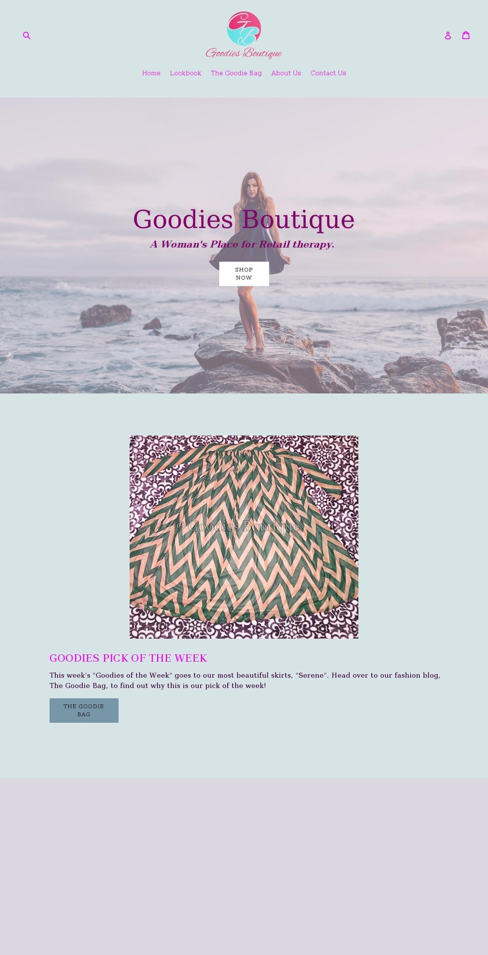 goodiesboutique.com — Shopify storefront screenshot