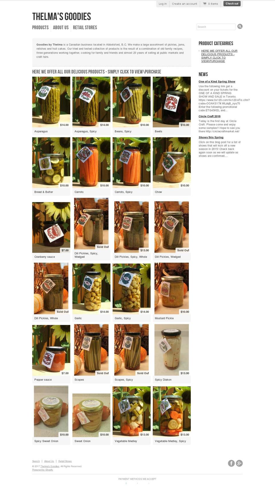 goodiesbythelma.com shopify website screenshot