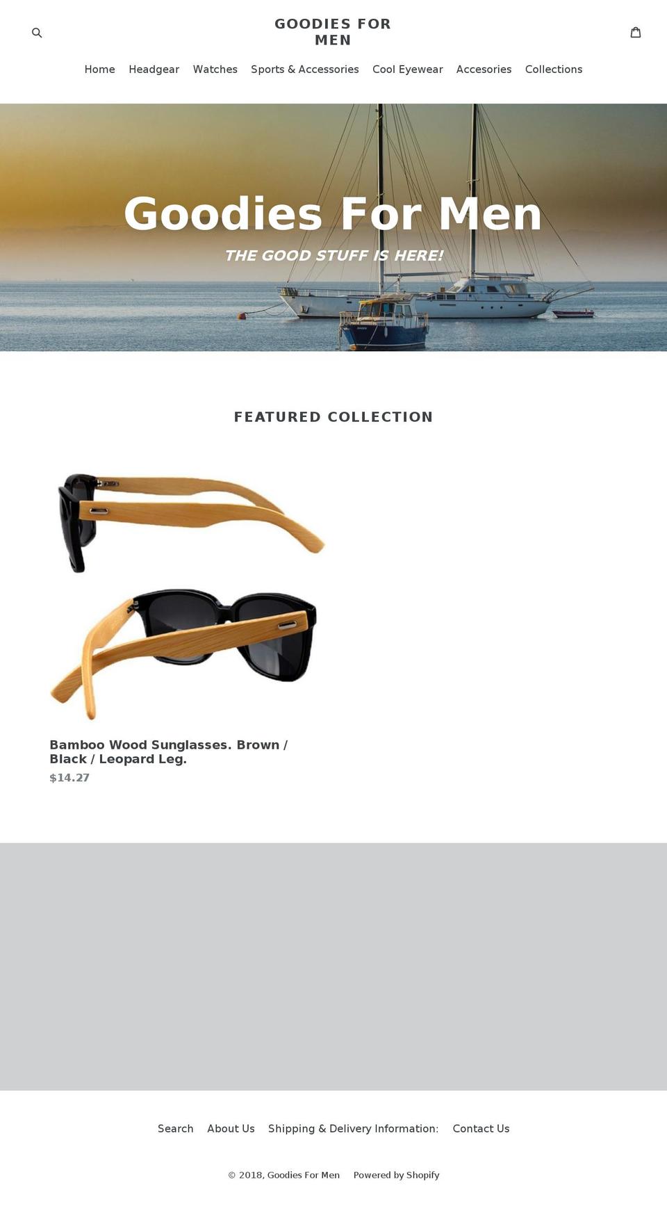 goodiesformen.com — Shopify storefront screenshot