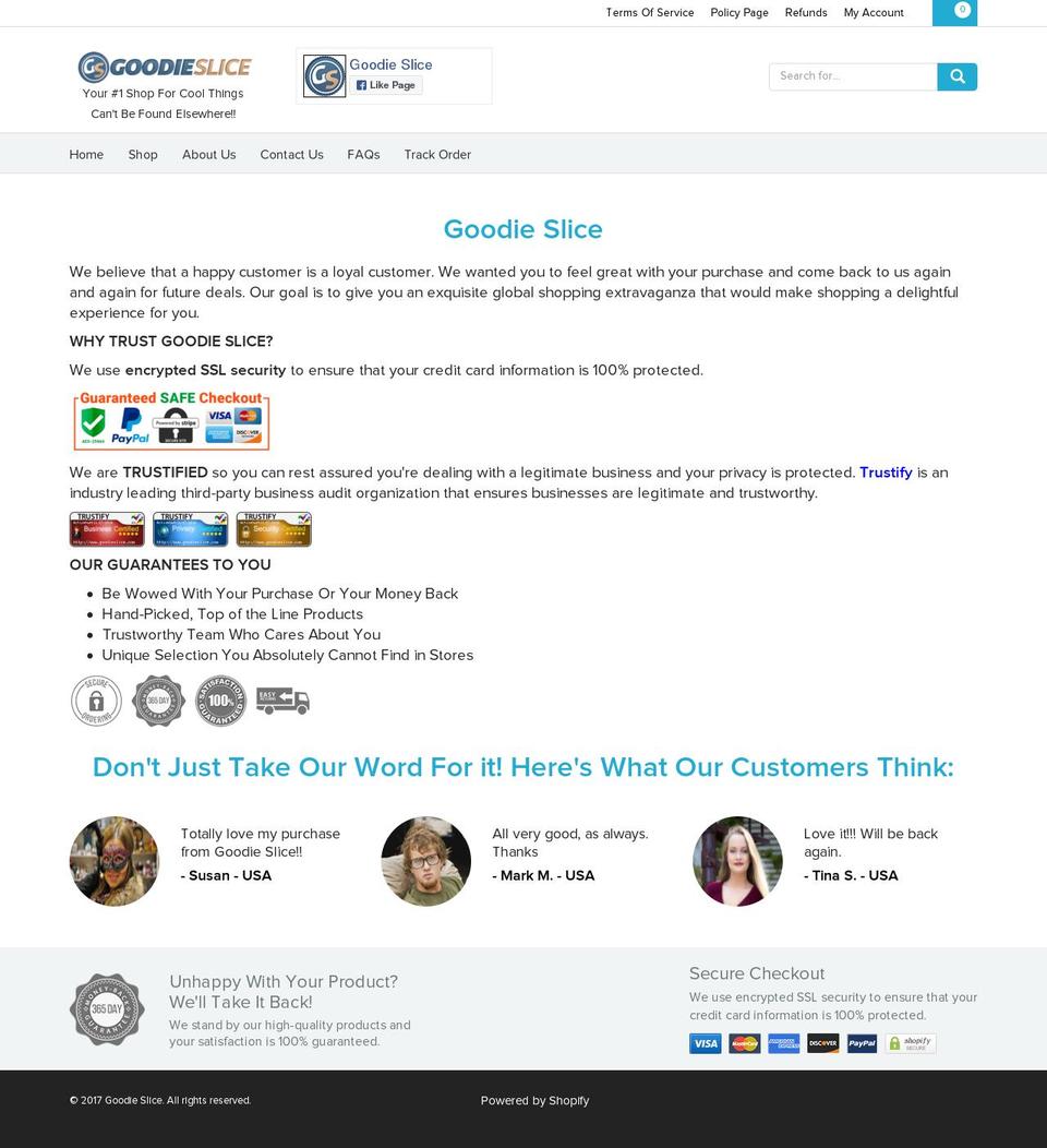 Shoptimized Shopify theme site example goodieslice.com