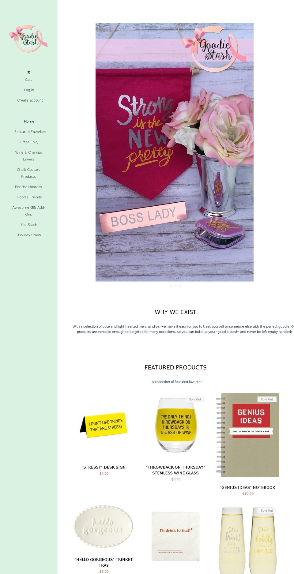 goodiestash.com — Shopify storefront screenshot