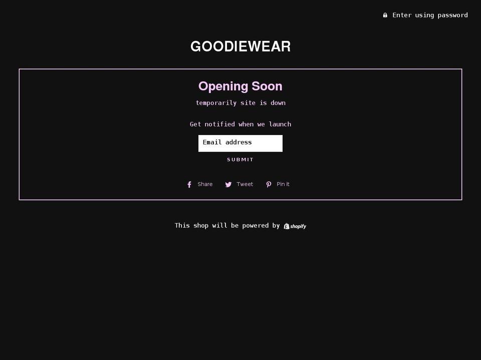 goodiewear.com shopify website screenshot