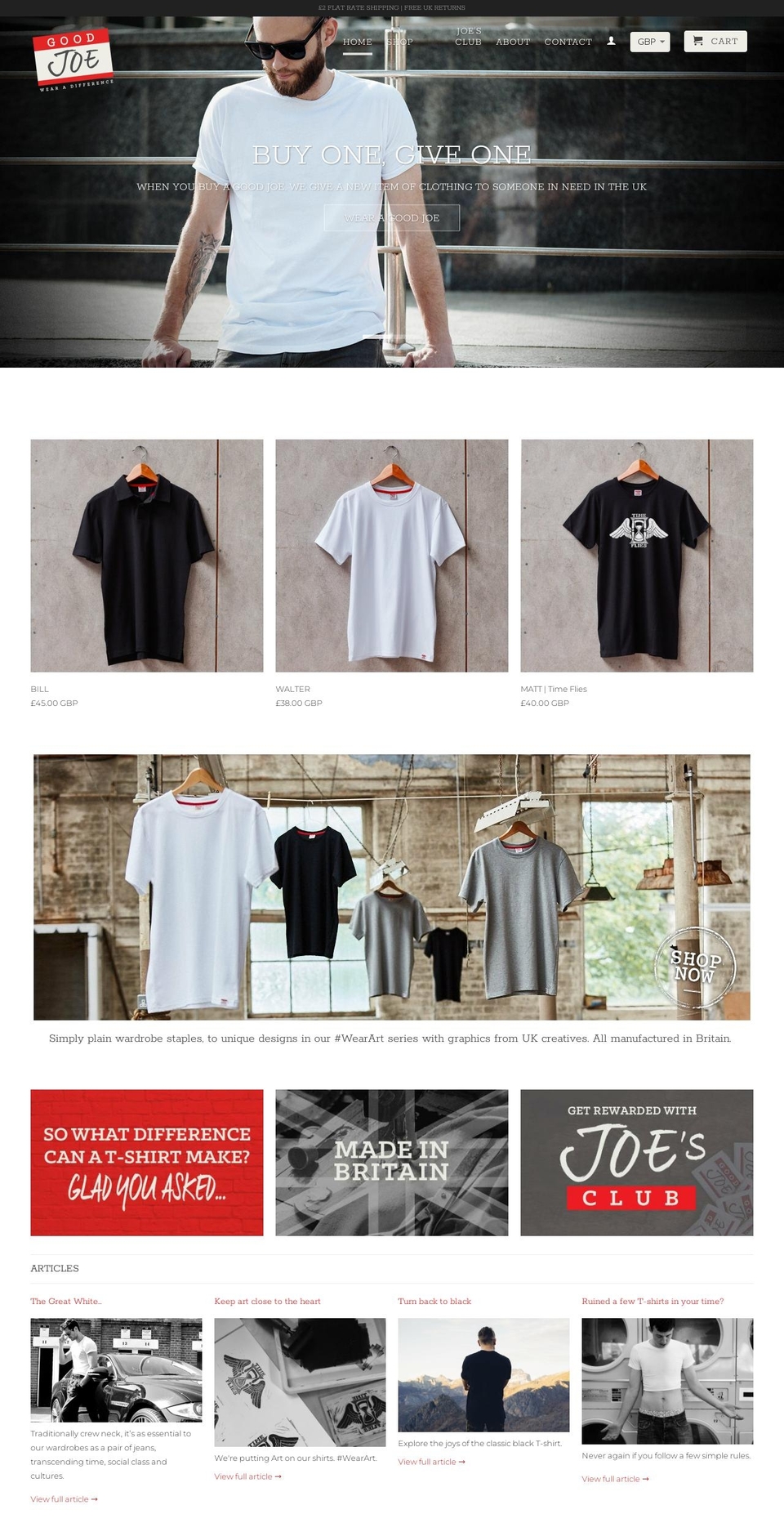 goodjoe.co.uk shopify website screenshot