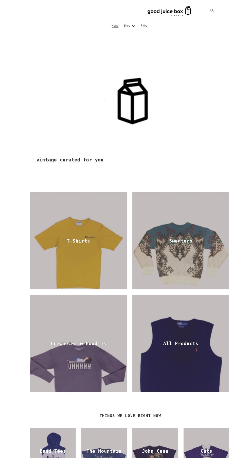 goodjuiceboxvintage.com shopify website screenshot