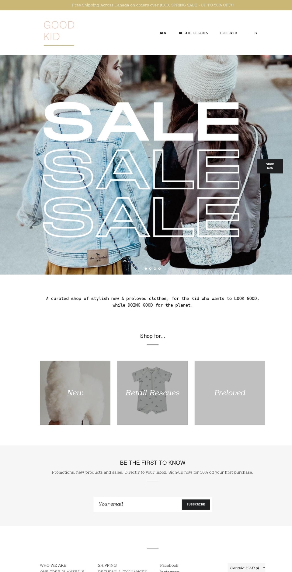 goodkidshop.com shopify website screenshot
