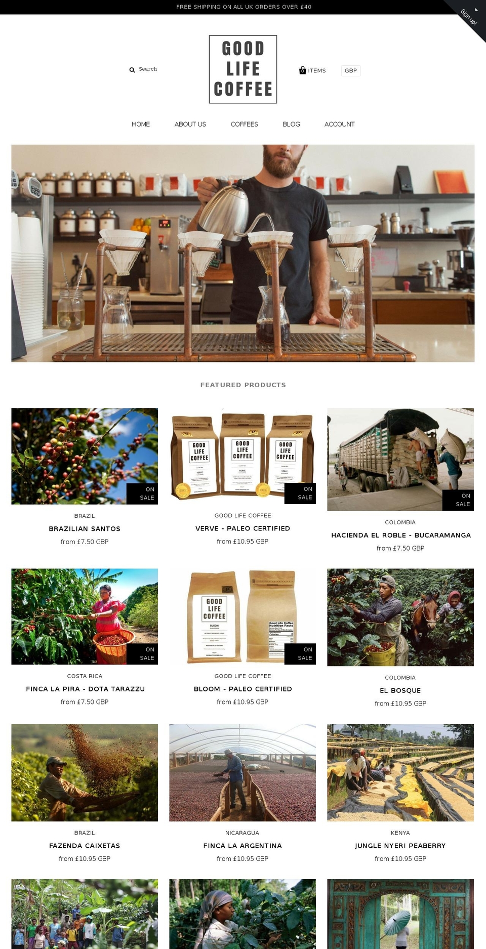 goodlifecoffee.com shopify website screenshot