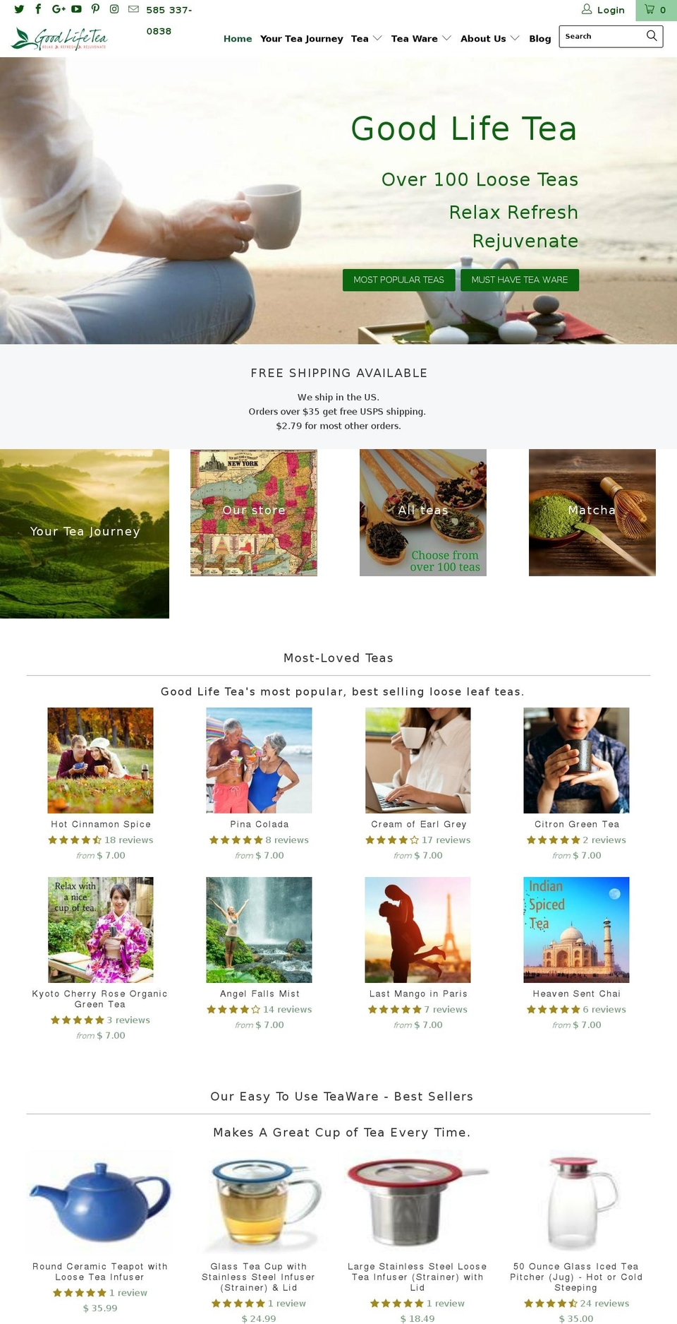 goodlifeteashop.com shopify website screenshot