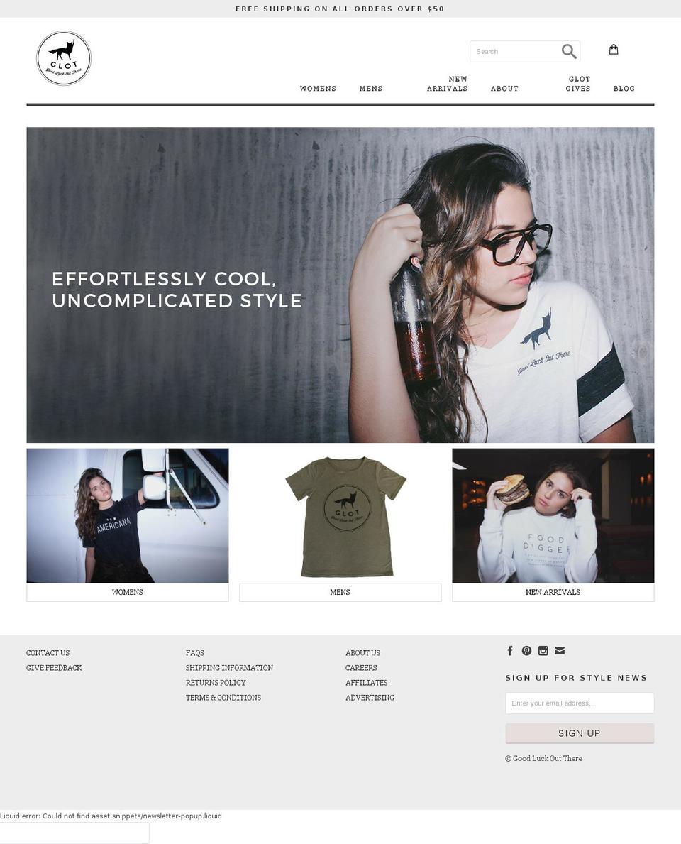 goodluckoutthere.com shopify website screenshot