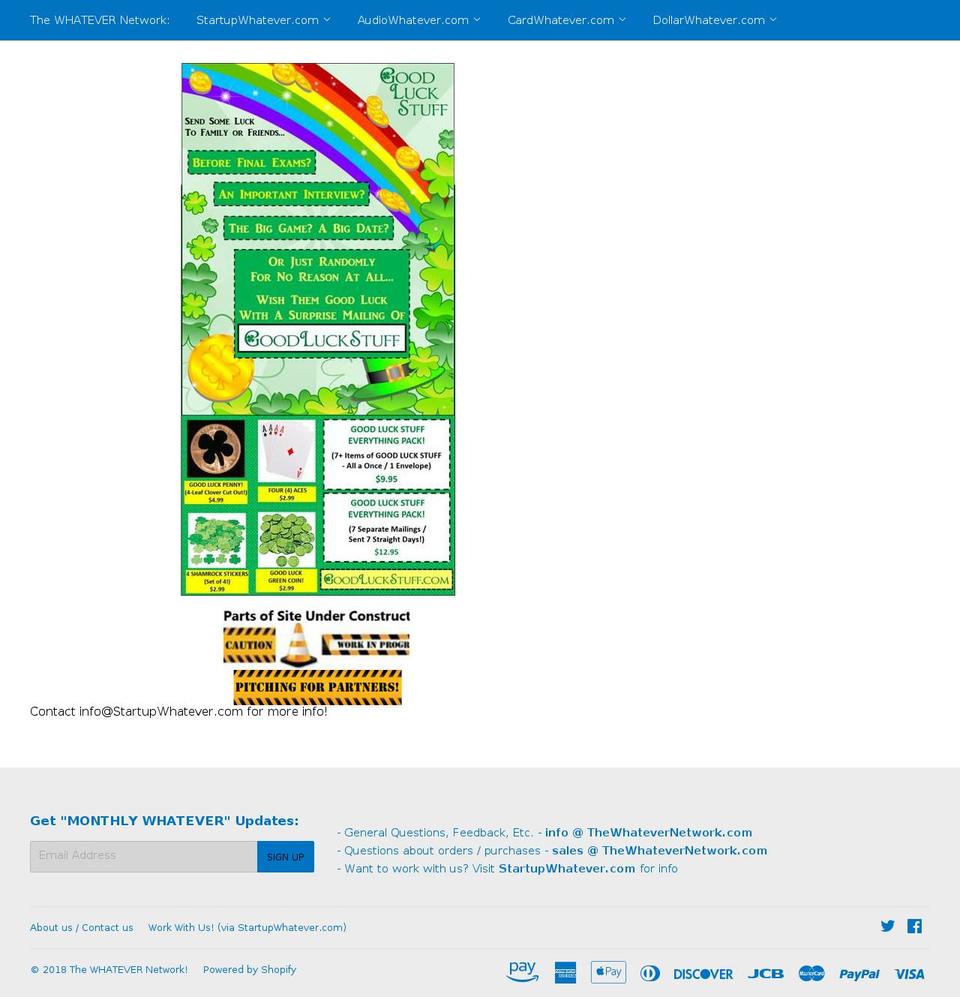 goodluckstuff.com — Shopify storefront screenshot
