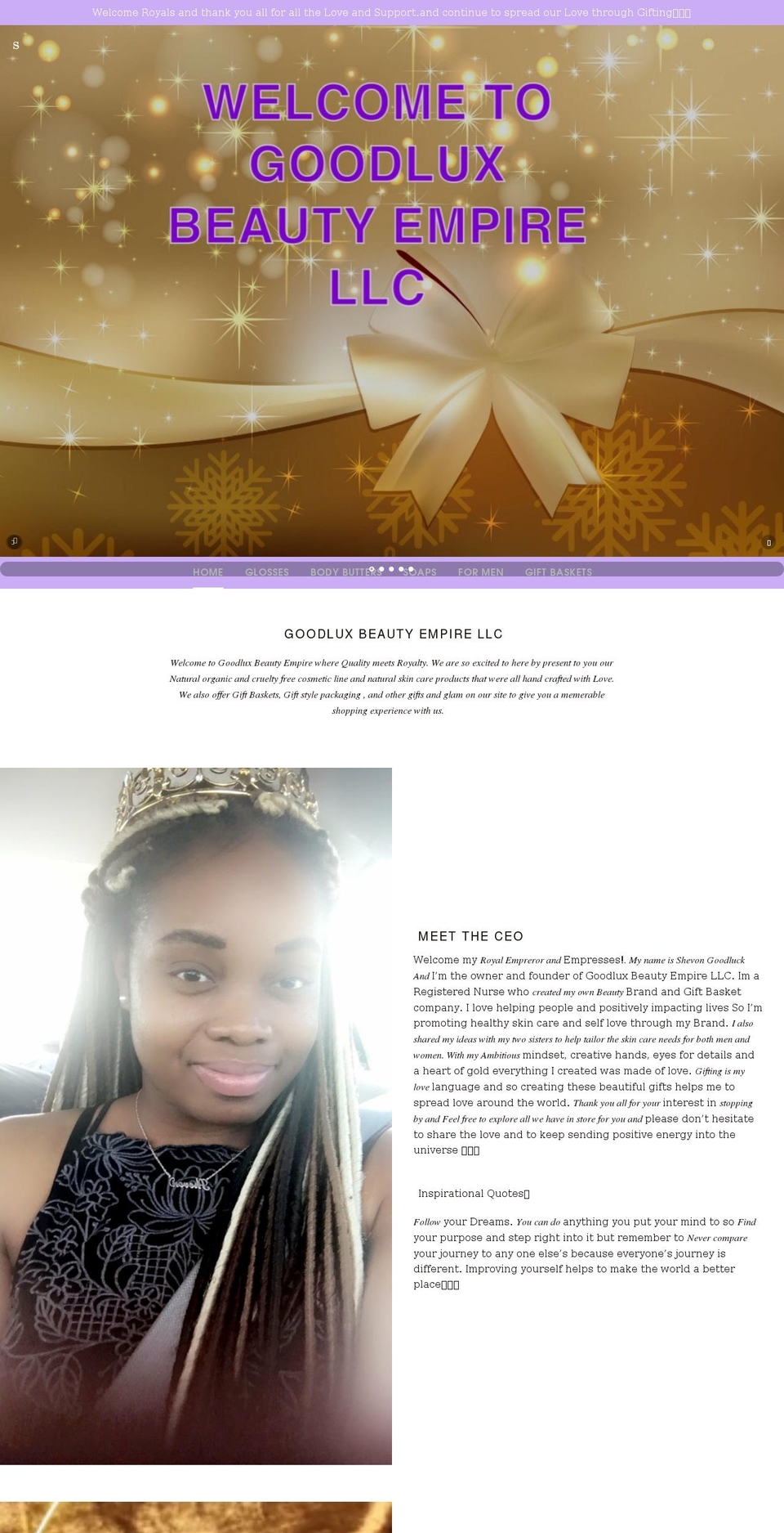 goodluxbeautyempire.com shopify website screenshot