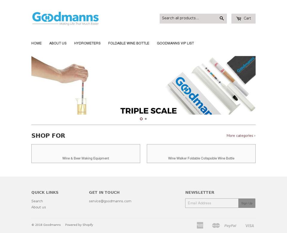 goodmanns.com — Shopify storefront screenshot