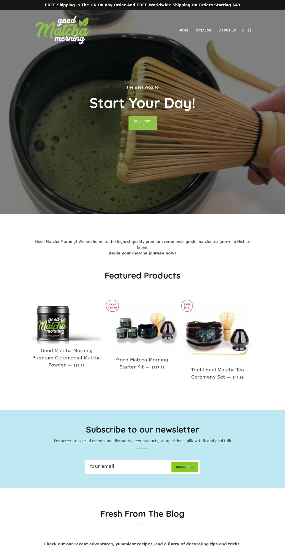 goodmatchamorning.com — Shopify storefront screenshot