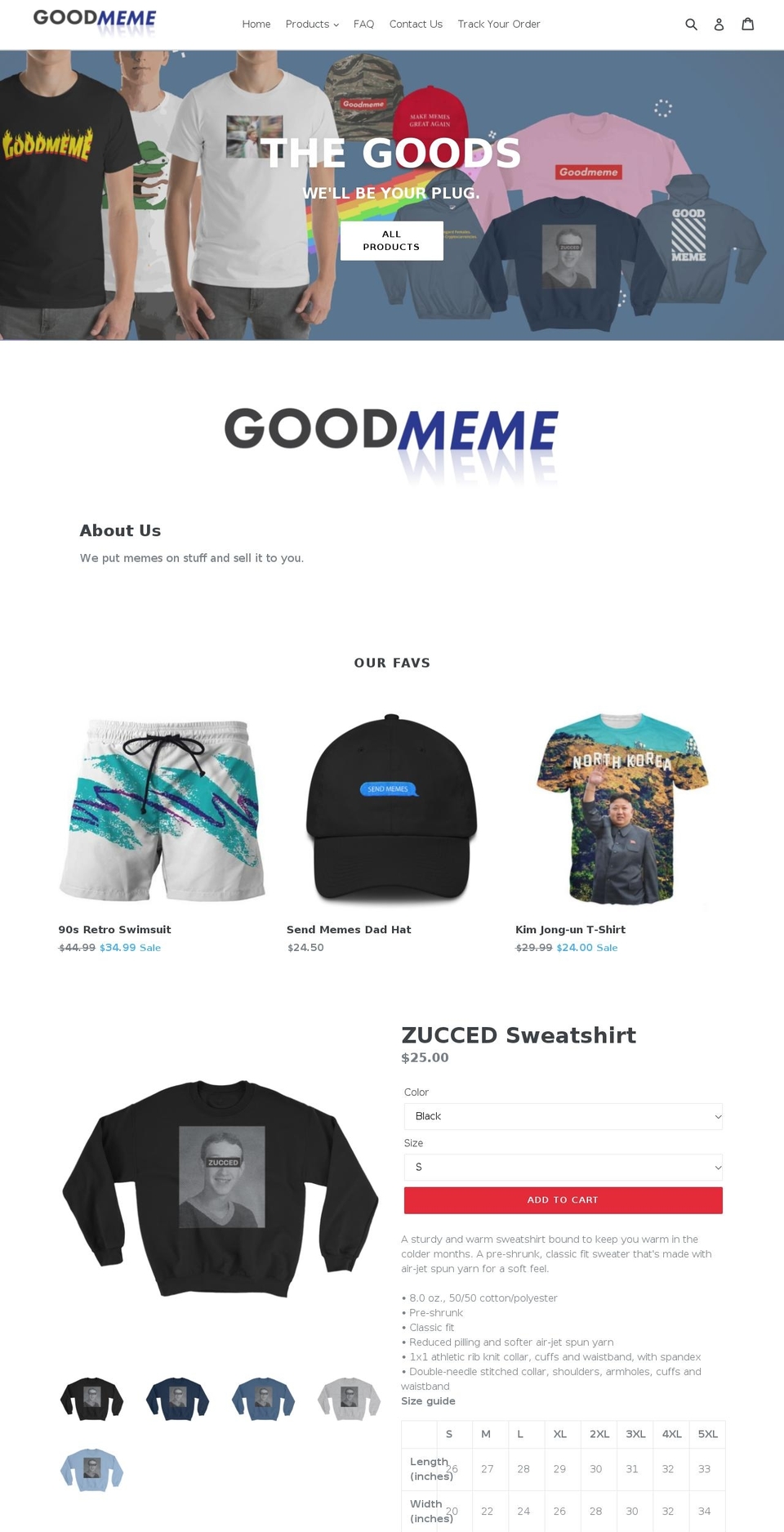 goodmeme.com shopify website screenshot