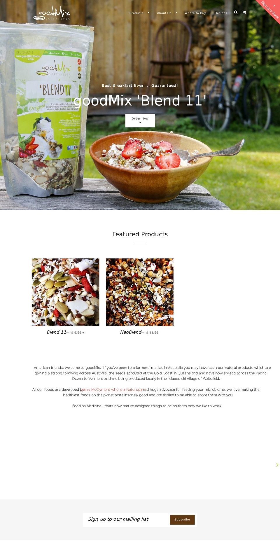 goodmixfoods.com shopify website screenshot