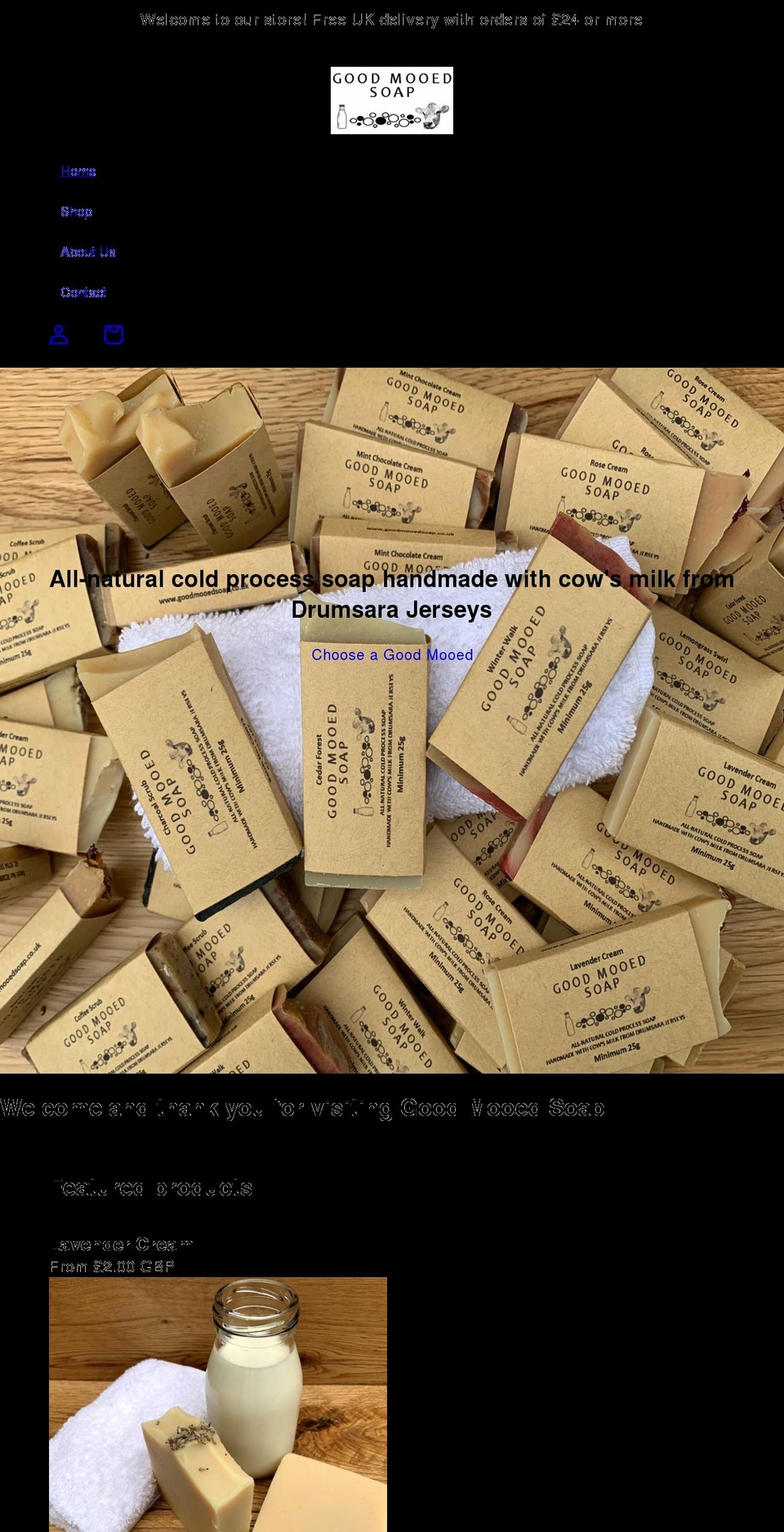 goodmooedsoap.co.uk shopify website screenshot