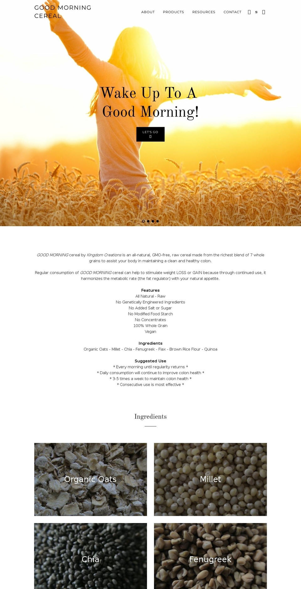 goodmorningcereal.com shopify website screenshot