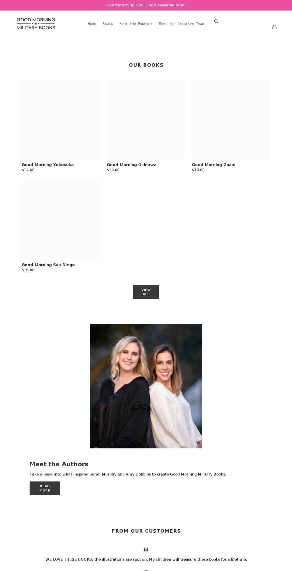 goodmorningmilitarybooks.com shopify website screenshot