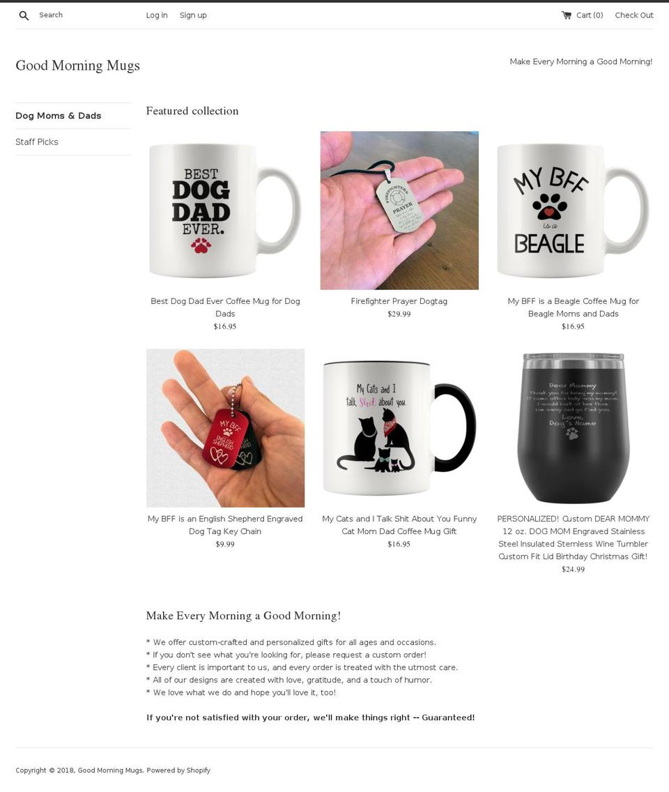 goodmorningmugs.net shopify website screenshot