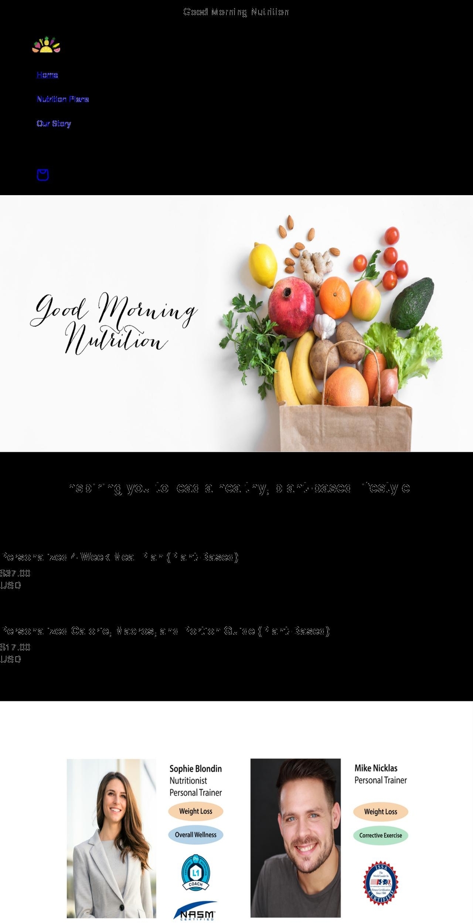 goodmorningnutrition.com shopify website screenshot