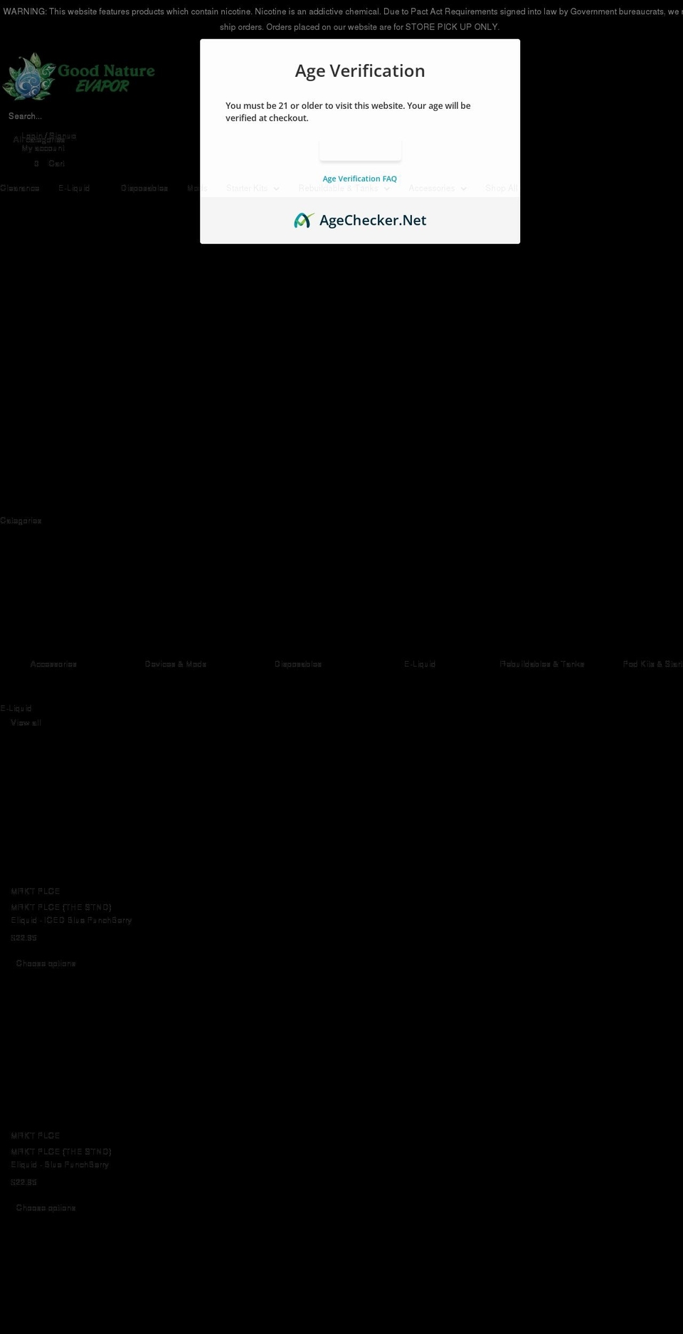 goodnatureevapor.com shopify website screenshot