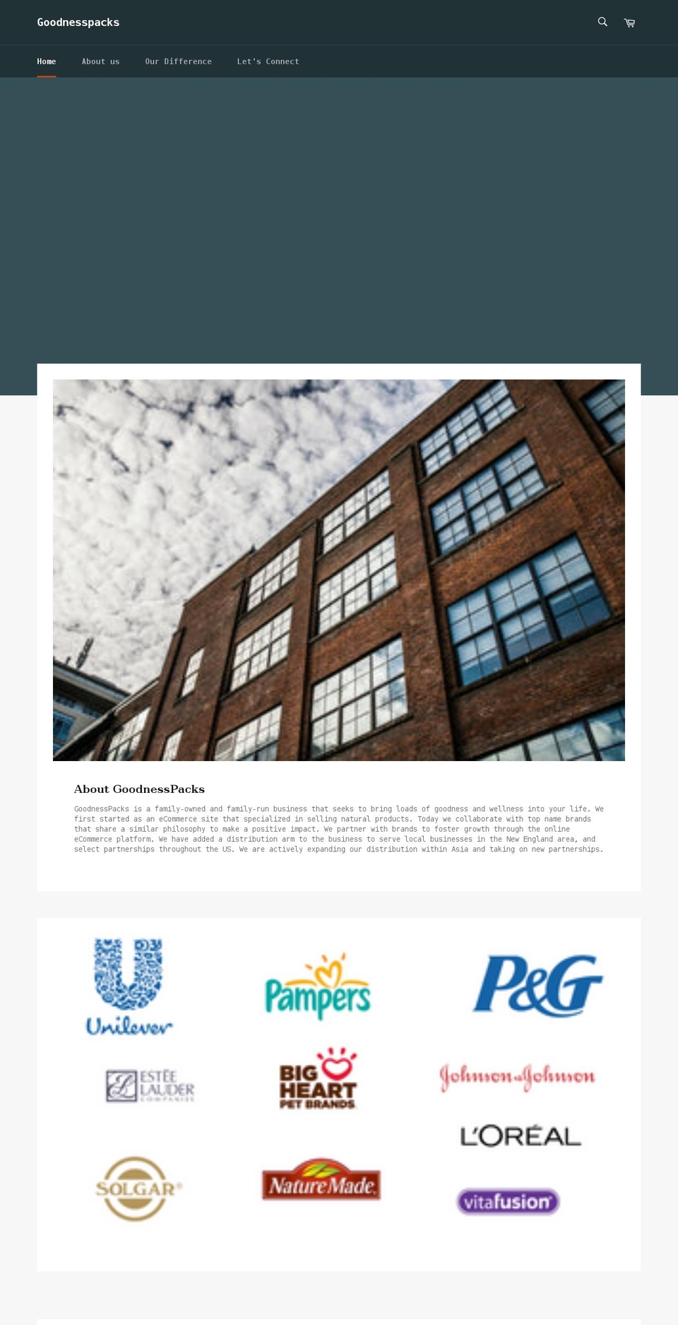 goodnesspacks.com shopify website screenshot