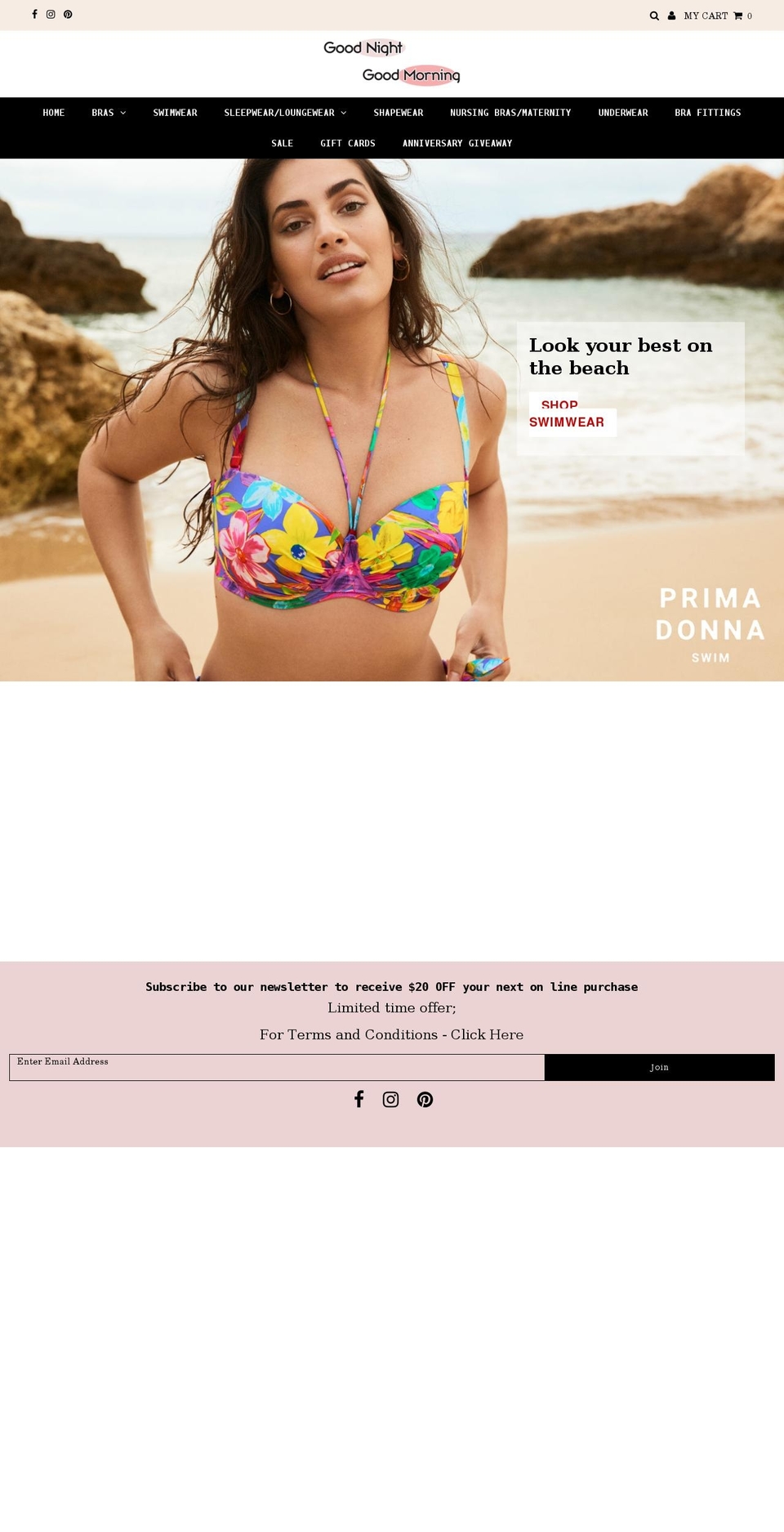 goodnightgoodmorning.net shopify website screenshot