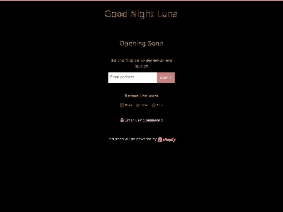 goodnightluna.com shopify website screenshot