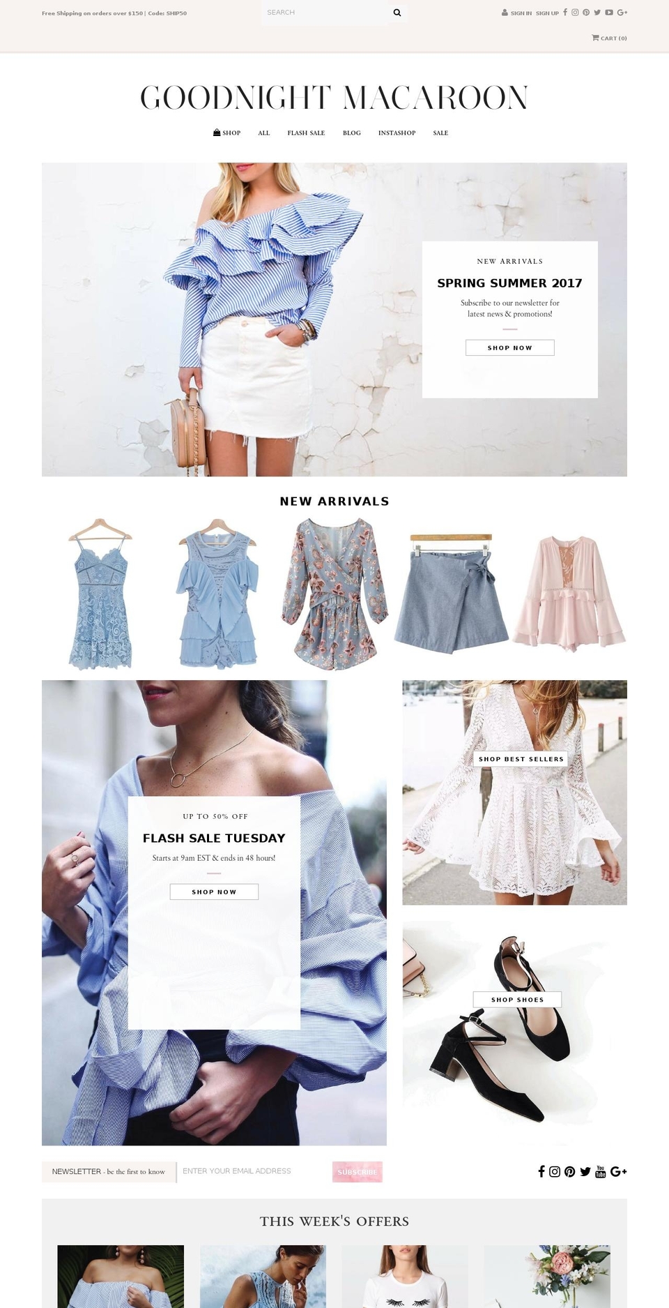 Symmetry Shopify theme site example goodnightmacaroon.co
