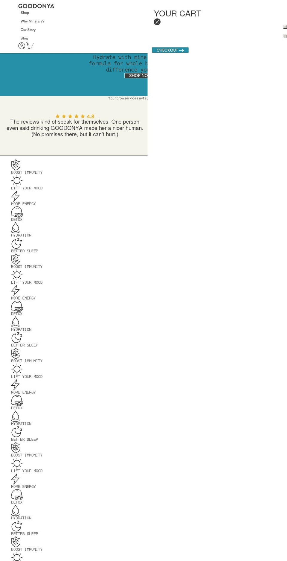 goodonyaorganic.com shopify website screenshot