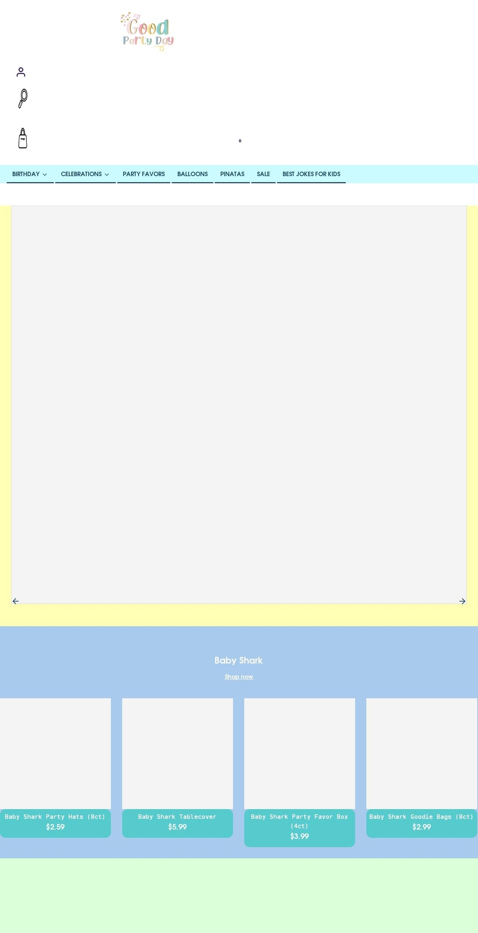 goodpartyday.com shopify website screenshot