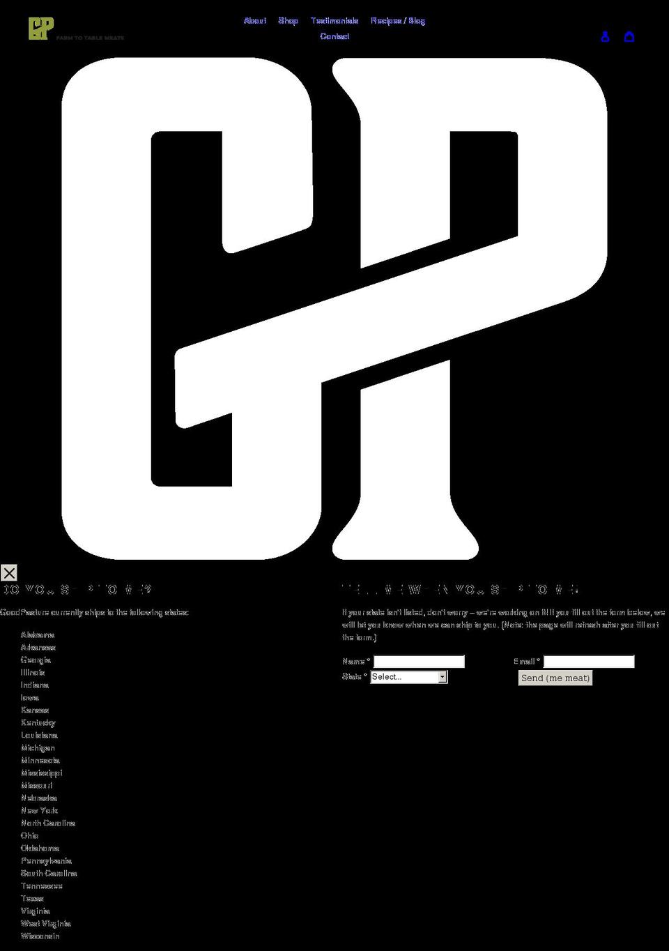 goodpasturesteaks.com shopify website screenshot