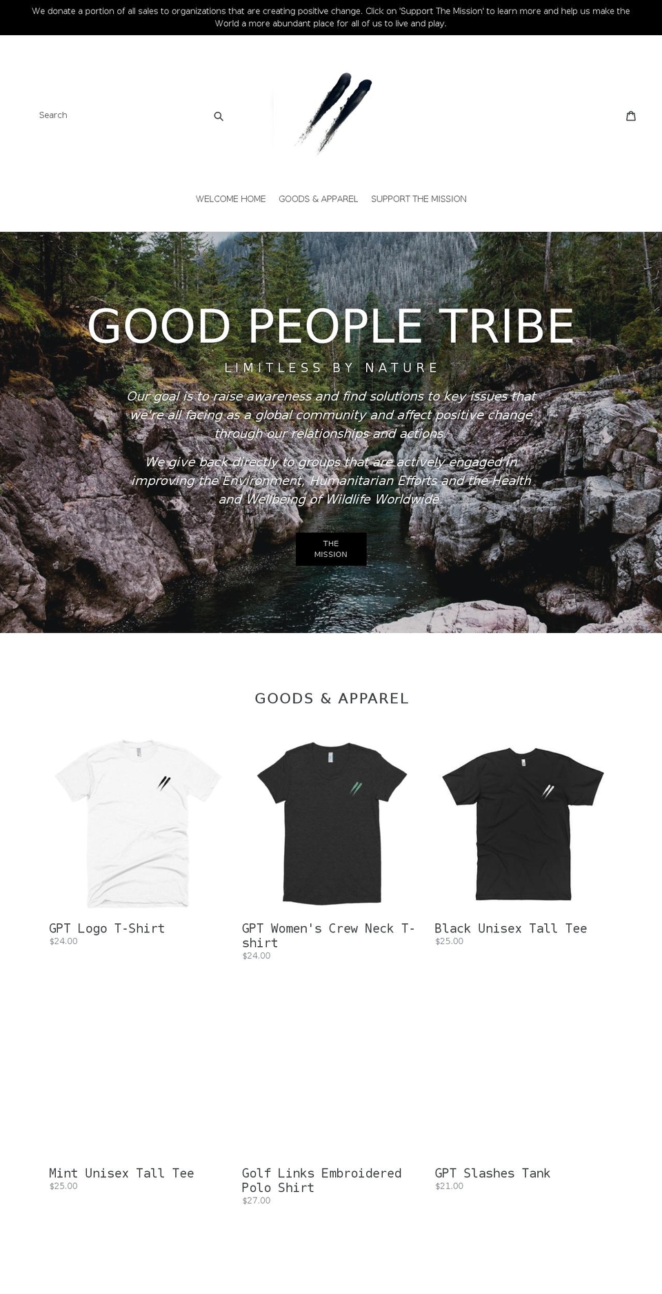 goodpeopletribe.com shopify website screenshot