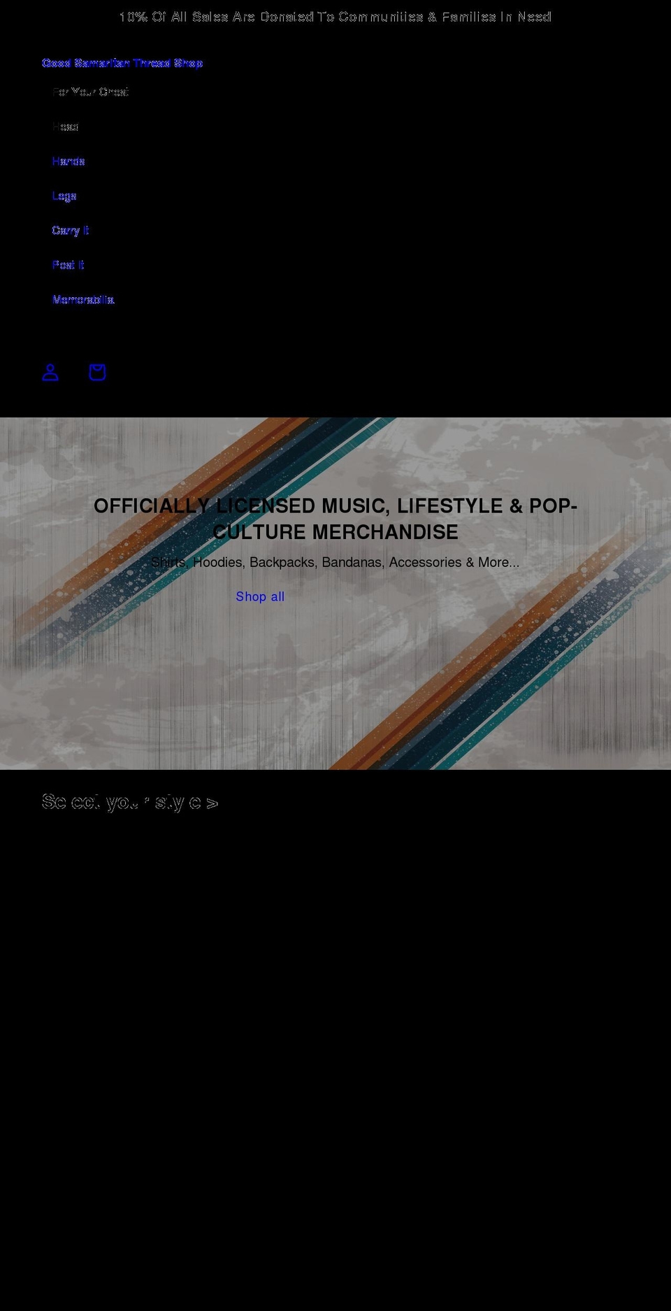 goodsamaritanthreadshop.com shopify website screenshot