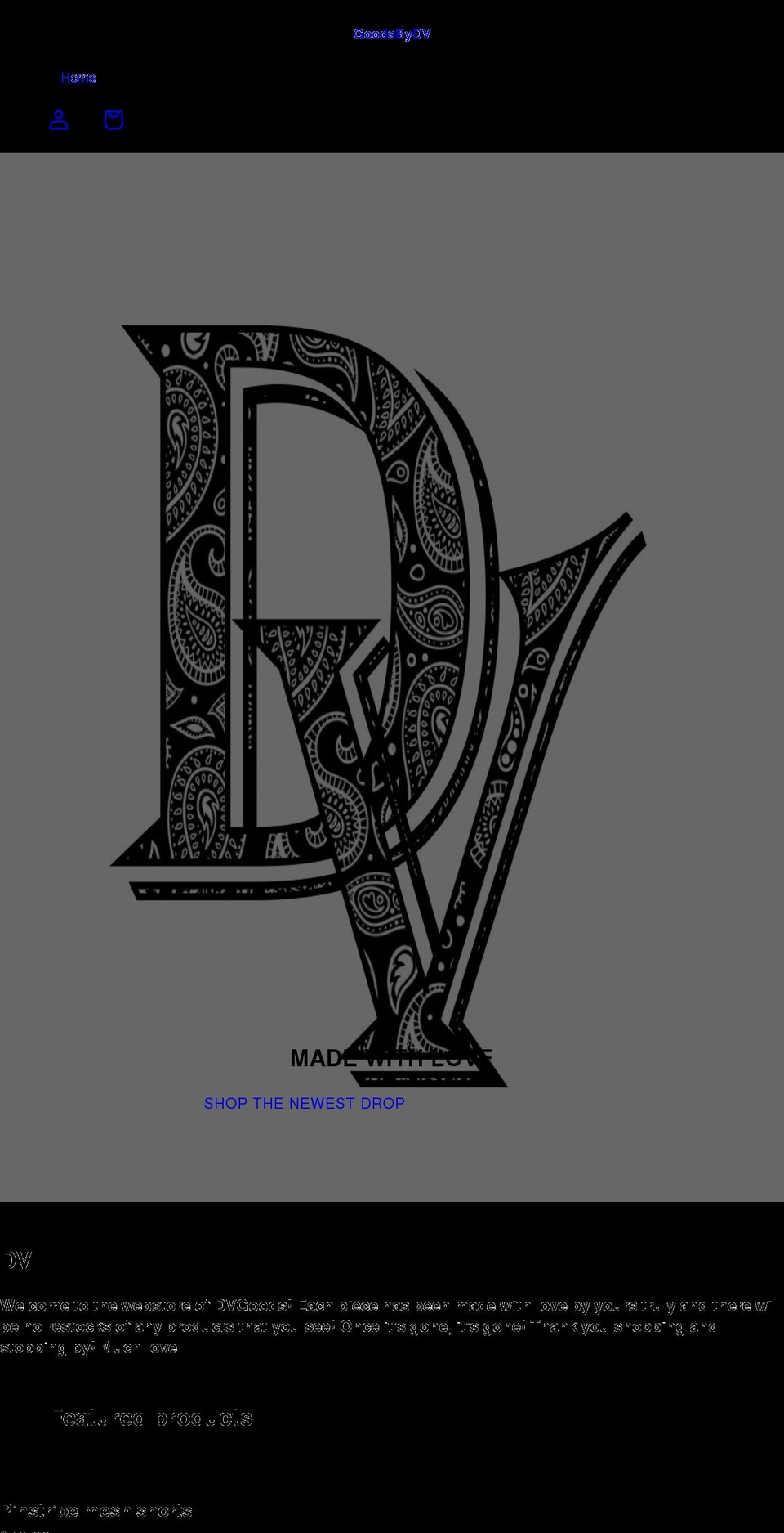 goodsbydv.com shopify website screenshot