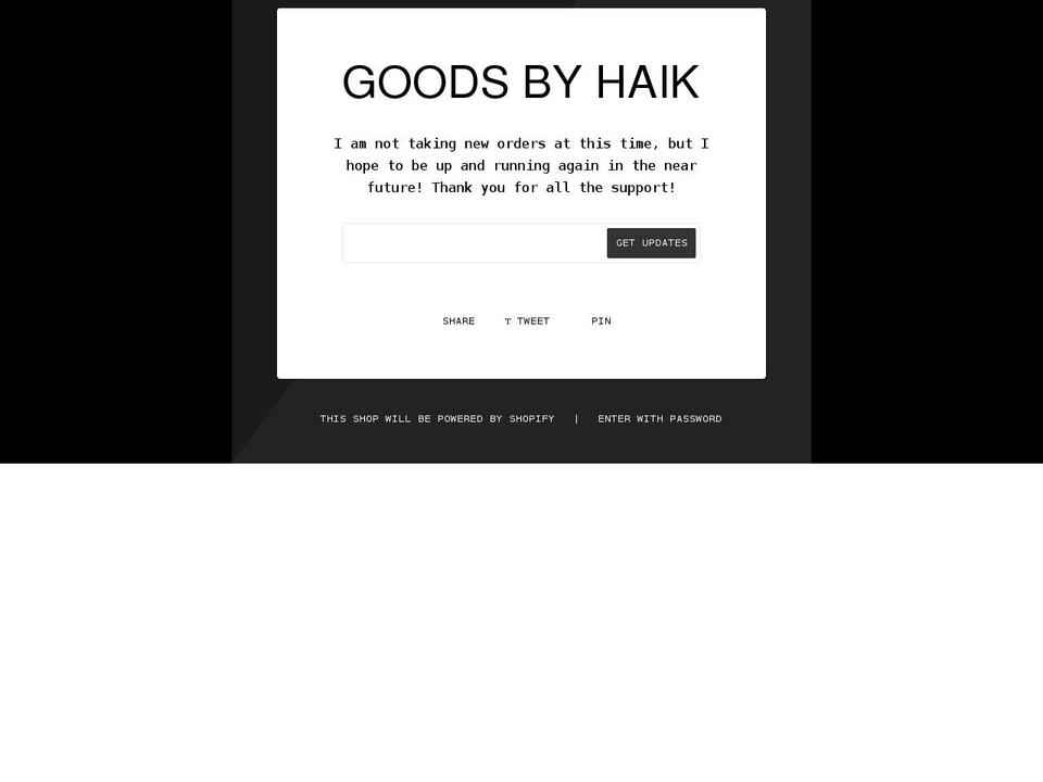 goodsbyhaik.com shopify website screenshot