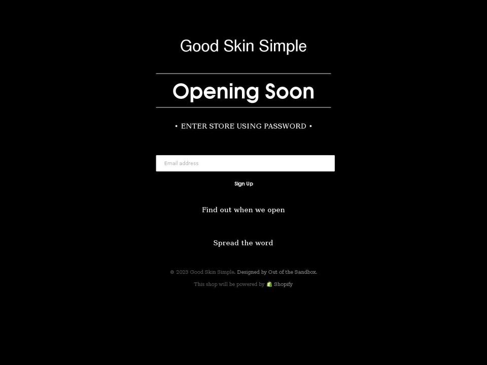 goodskinsimple.com shopify website screenshot