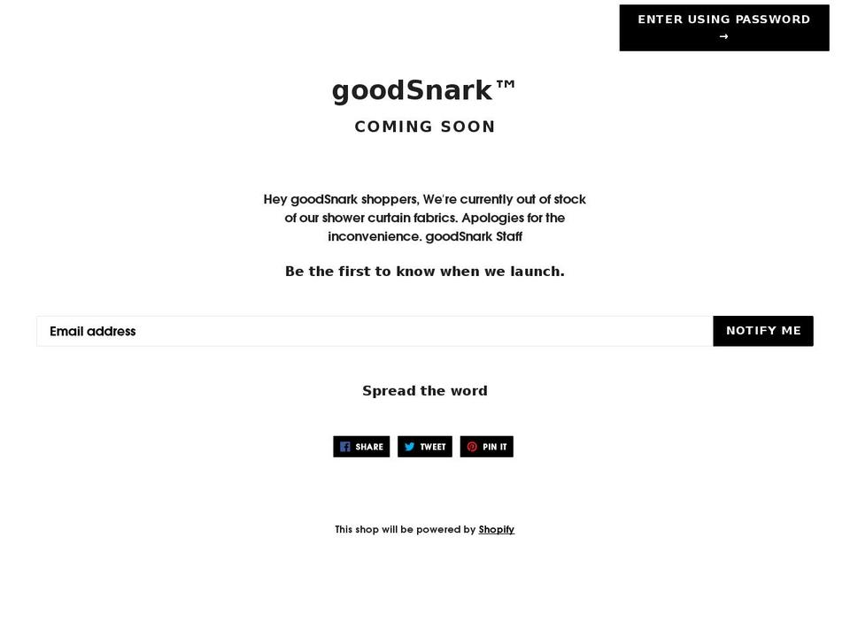 goodsnark.com — Shopify storefront screenshot