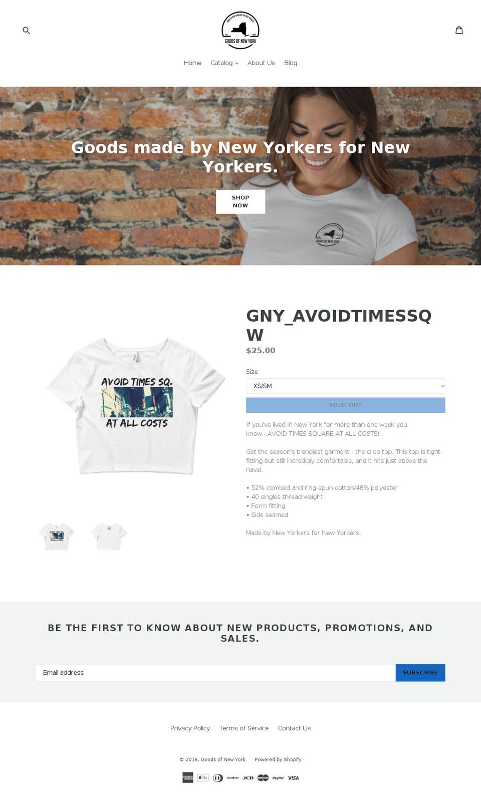 Saffron Shopify theme site example goodsofnewyork.com