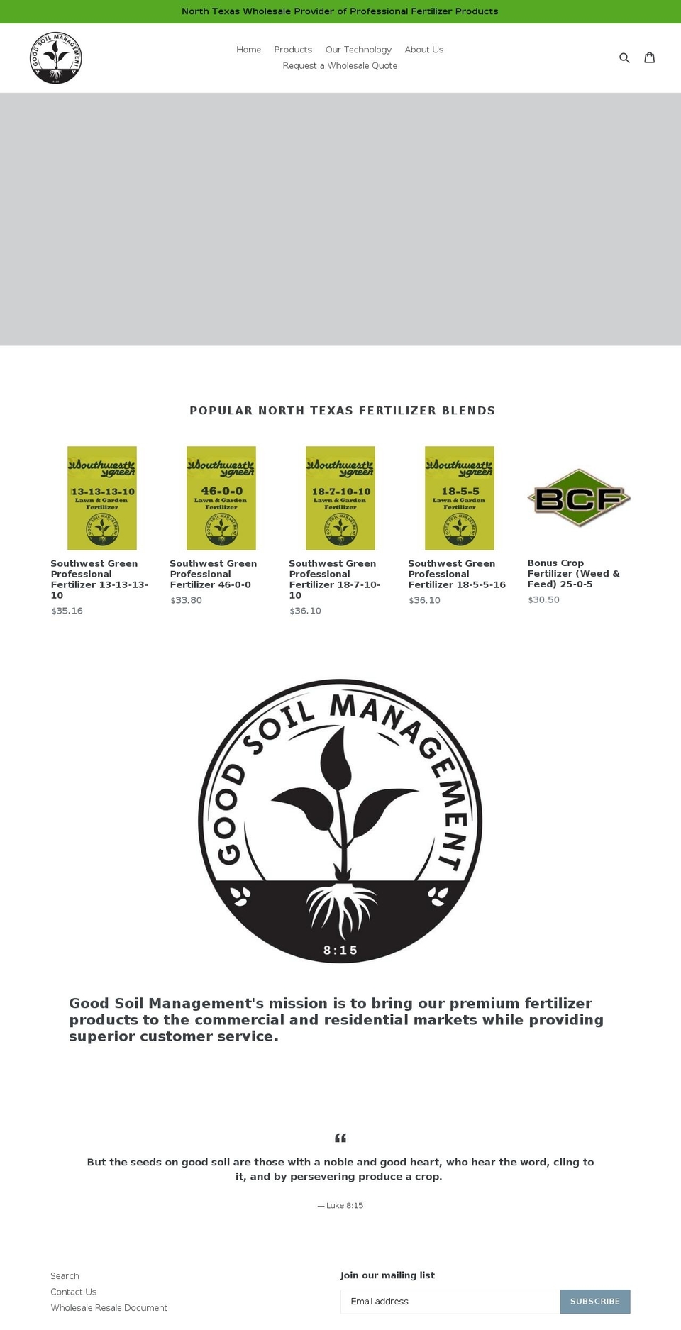 goodsoilmanagement.com shopify website screenshot