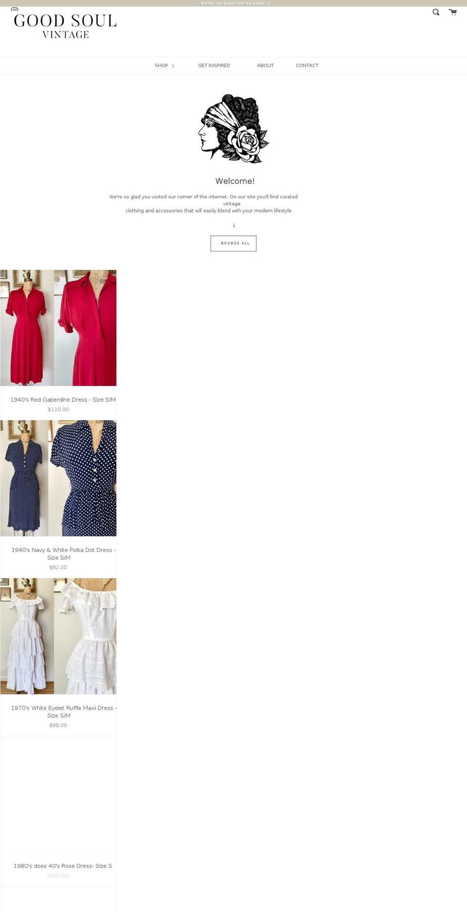 goodsoulvintage.com shopify website screenshot