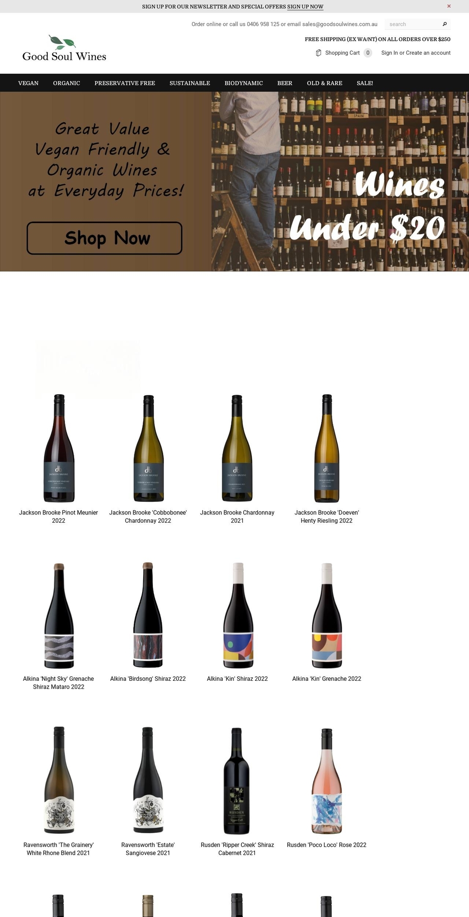 goodsoulwines.com.au shopify website screenshot