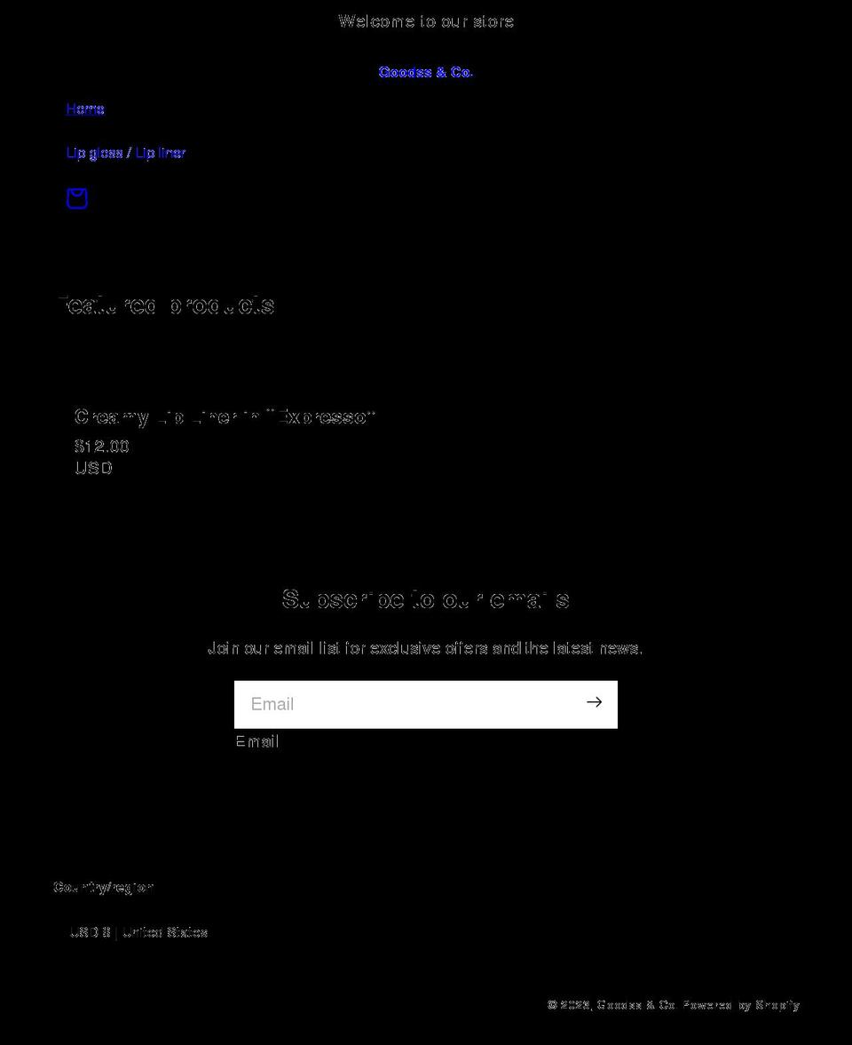 goodssco.com shopify website screenshot