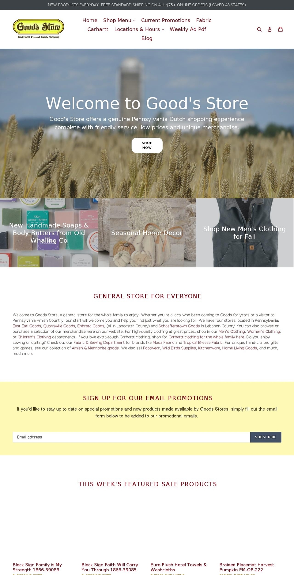 goodsstores.com shopify website screenshot