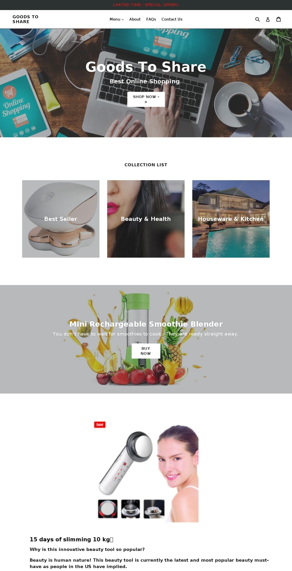 goodstoshare.com shopify website screenshot