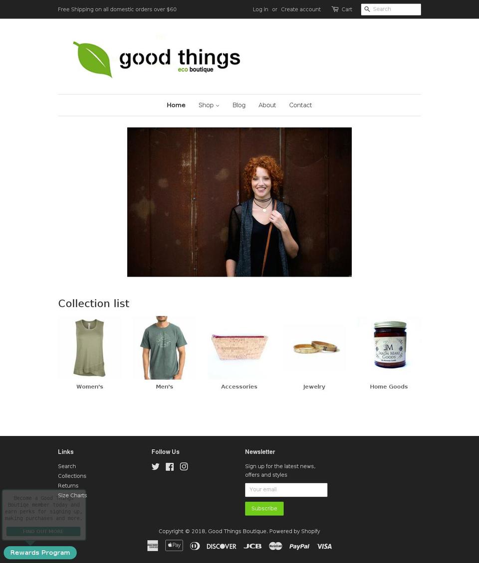 goodthingsboutique.com — Shopify storefront screenshot