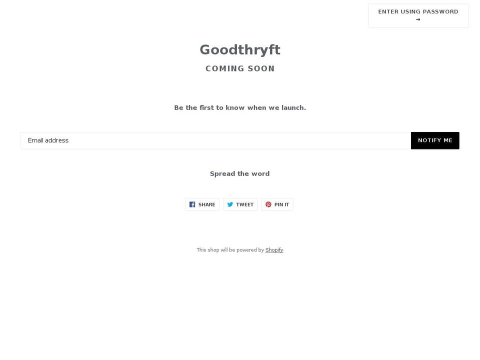 goodthryft.com — Shopify storefront screenshot