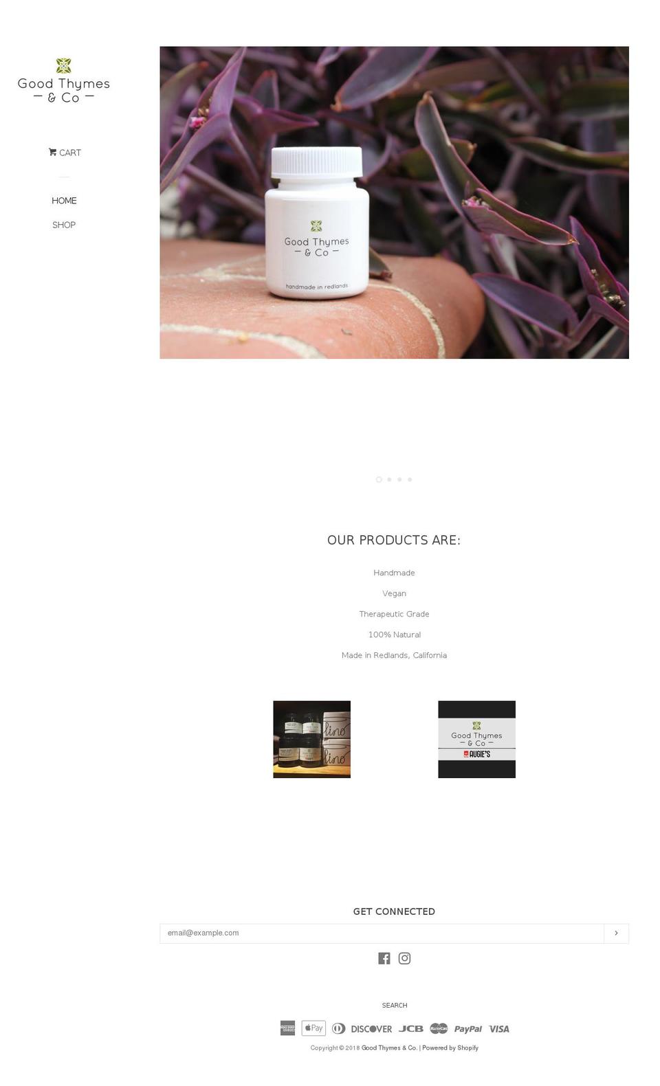 goodthymesandco.com — Shopify storefront screenshot