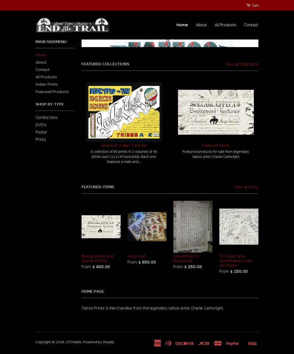 goodtimecharlie.net shopify website screenshot