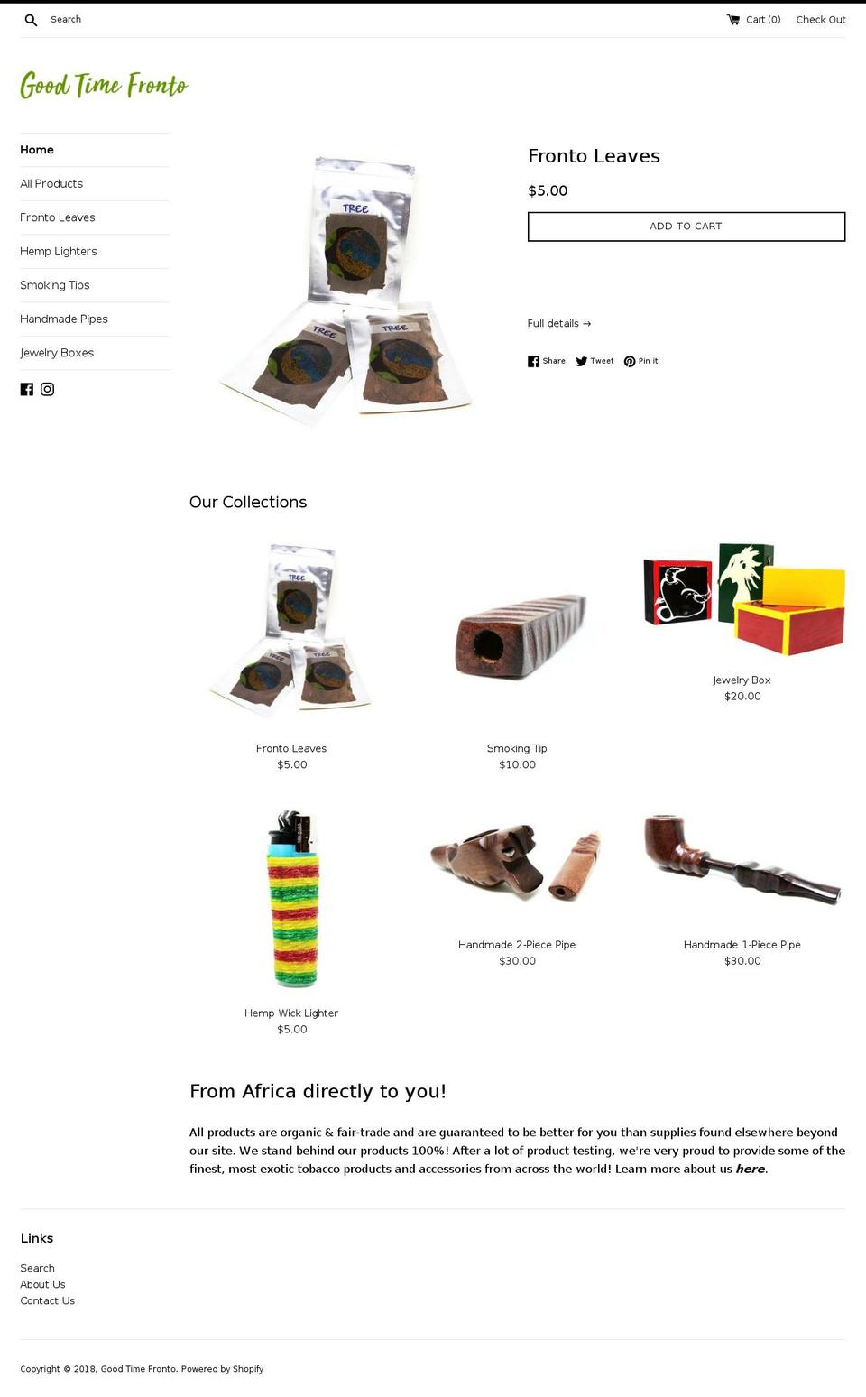 goodtimefronto.com — Shopify storefront screenshot