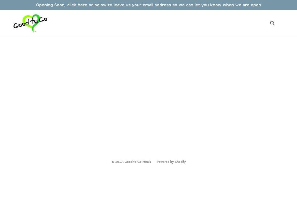 goodtogomeals.com shopify website screenshot